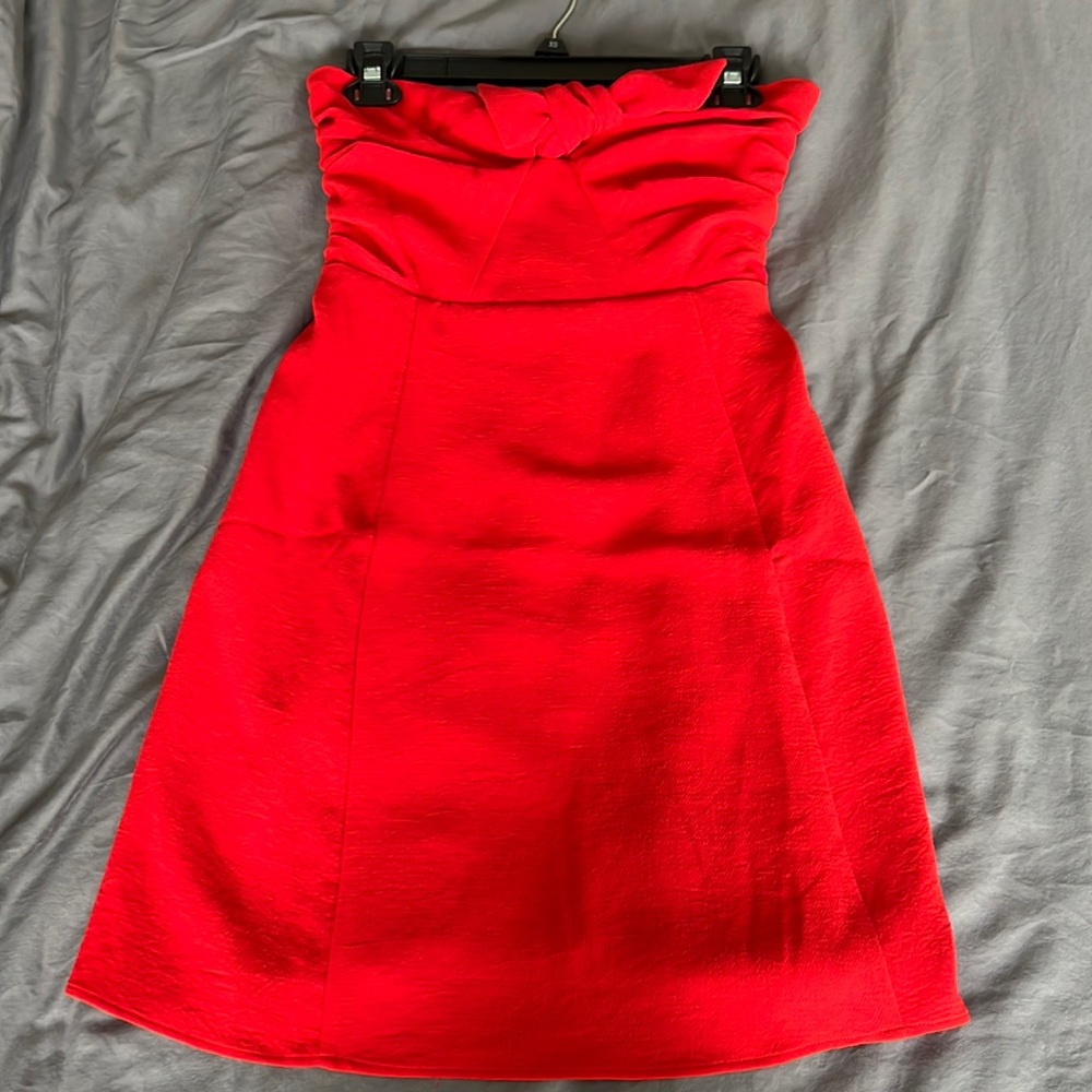Sezane Ondine Dress Strapless Red Sundress size 6 - Picture 2 of 11